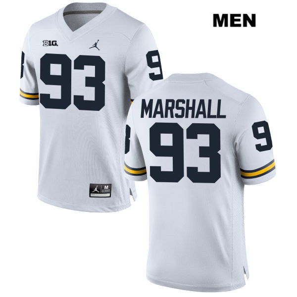 Men's NCAA Michigan Wolverines Lawrence Marshall #93 White Jordan Brand Authentic Stitched Football College Jersey AL25P81NV